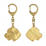 Dachshund Wire-haired, Wiener dog, Badger dog III - Gilded key ring with dog, handbag decoration, luxury accessory by Art-Dog brand
