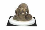 American Staffordshire Terrier, Amstaff I - dog figurine, figure on a white base, trophy for Art-Dog dog show exhibition