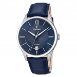 Festina Classics nahast rihm sinine numbrilauaga kvarts F20426-2 100M meeste k&auml;ekell sinine