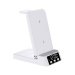 4in1 laadimisalus kellaga 15W kiire magnetiline juhtmevaba laadimisjaam &uuml;hilduv B valge