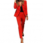 2 tk/komplekt. Daami pidulik mantlip&uuml;kste pikkade varrukatega n&ouml;&ouml;biga dekoratiivkardigan M punane