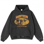 Streetwear Leopard Graphic Washed Must Oversized Unisex Y2K kapuuts S must