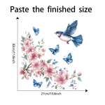 Akvarell lillelind WC Vannitoa tualett kodu kaunistamise kleebistega Isekleepuv 29*29CM/fun-m231