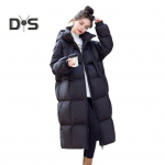 Talvine sulemantel Paksendatud polsterdatud kapuutsiga kaelakaitsetaskud T&otilde;mblukuga suletavad taskud Tuulekindlad Kuumapidavus Igap&auml;evane k&uuml;lma ilmaga v&auml;lisriided Puuvill M must