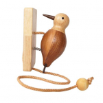 R&auml;hni uksekell puidust k&auml;sitsi valmistatud isekleepuv Woodpecker Door Knocker Vintage Bird Door Koputusseade esiukse ruumiuksele
