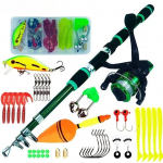 Uus 1,8-meetrine 5,2-ga teleskoop-rulli kombineeritud spinning-&otilde;ngeritv:1 3BB Reel Max Drag 5kg Full Fishing Kit kalastuskomplekt roheline