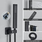 Must varjatud du&scaron;isegistite komplekt, 12-tolline messingist vihmadu&scaron;ipea, &uuml;he k&auml;epidemega segisti kraan matt must v&auml;rv