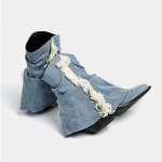 Cowboy Pointer Toe Chelsea saapad Mid Calf Mid Heels Disainer paksud kingad 2024 Trend Pumps L&uuml;hikesed saapad Talvised uued naiste kingad 35 must