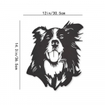 Black Collie silueti metallist seinakunst Elegantne dekoratsioon koeras&otilde;pradele, millel on bordercollie disain v&otilde;i lemmikloomas&otilde;bralikud ruumid must