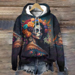Surnute p&auml;ev Pullover Hoodies Mood Skulls Print S&uuml;gis Loose Trend Naiste Pusad Disainer Naiste R&otilde;ivad Topid S