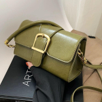 Kvaliteetsed rohelised PU-nahast crossbody kotid Naiste mood Klapiga kaenlakotid Naiste &scaron;ikid &otilde;lakotid K&auml;ekotid