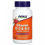 Now Foods - D-3 / K2 vitamiin 1000 IU/45 MCG, 120 VCAPS