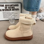 Mood Talvesaapad Lambavill Naiste Lumesaapad Soojad Karusnahast Kingad Naiste Talvised V&auml;lisjalatsid Kunstseemisnahast L&uuml;hikesed Saapad Kandmiseks Libisemiskindlad Kingad Mujer 37 beež