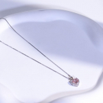 Valentine Roosa Nano Morganite Naise Moeehted 925 Sterling H&otilde;bedast S&uuml;damega 45cm Kaelakeed roosa