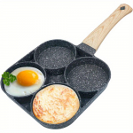 1 tk 4 auguga munapann, omleti praepann, mittekleepuv pannkookide pott, omletipann, mittekleepuv praepann burgeritele hommikus&ouml;&ouml;giks, burger, peekon, praet&uuml;kk 4-Cups