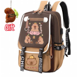 Kawaii Capybara stiilne arvutiseljakott kolledži kooli vabaaja p&auml;evakott teismelistele, suure mahutavusega reguleeritava rihmaga koolikott