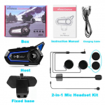 2 IN 1 Bluetooth-peakomplekt mootorrattakiivrile, automaatse vastamise k&otilde;larikomplekt, vabak&auml;es&uuml;steem, stereo, muusikapleier, IP67 veekindlad k&otilde;rvaklapid