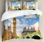 Londoni tekikoti komplekt Londoni telefoniputka t&auml;naval Traditsiooniline kohalik kultuuriline Inglismaa &Uuml;hendkuningriik Retro Kuningliku suurusega voodipesukomplekt EU single(135x200cm)