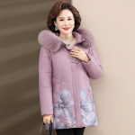 Naiste talvine polsterdatud jakk Naiste mantel Moodne lahtine kapuutsiga soe parka Naiste paks tikitud pikkusega puuvillane jakk L sinine