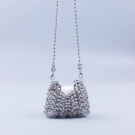 Uued Saabumised Mini Metallist Litrite Kett Crossbody Kott Naistele Trendikas K&auml;sitsi Kudumise &Otilde;&otilde;nes &Otilde;htukott V&auml;ike Huulepulga Sidurikott white