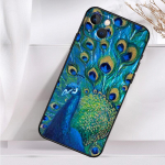 Bird Peacock Feather Case iPhone 14 16 15 Pro Max 11 12 13 Mini 7 8 Plus X XR XS MAX pehme p&otilde;rutuskindel kate iPhone 16