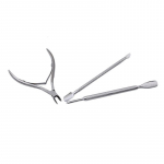 3 tk Nail Art Spoon Pusher Nipper k&uuml;&uuml;nenaha manik&uuml;&uuml;ri roostevabast terasest t&ouml;&ouml;riistade komplekt One size