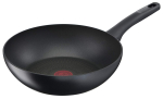 Tefal Poti 28cm S&uuml;gav Wok IH &Uuml;hilduv Gaasipliitidega Ei Sisalda Kahjulikke Aineid nagu PFOA K&otilde;va Titaan Piiramatu Wok Must G26519 Stir-Fry Mittekleepuv must