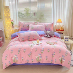 Botaaniline lilleline tekikott Pehme &uuml;mberp&ouml;&ouml;ratav lilleline tekikott 4 tk voodipesukomplekt(1 tekikate + 1 lame lina + 2 padjavarre) 180x220cm 4pcs set