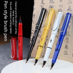 Kaasaskantav korduvt&auml;idetav kalligraafia pintsliga pliiats kolviga t&auml;idetud t&auml;itesulepea kalligraafia pliiats must tint kalligraafia maalimiseks 16