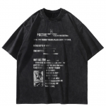 Streetwear Kirjad Graafiline Must T-s&auml;rk Puuvill Unisex Topid T-s&auml;rgid Suvine L&uuml;hikeste Varrukatega T-s&auml;rk S must
