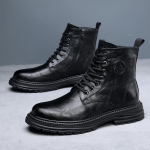 Meeste talvised nahast Martinsi saapad: Trendikad k&otilde;rge s&auml;&auml;rega paksul tallal, retro Briti stiil, pluss samet. 39