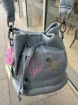 Niche Design Vabaaja Moodne Seljakott Denim &Auml;mbrikott &Otilde;pilase Universaalne T&otilde;mblukuga Koolikott 21*15*18 denim sinine v&auml;rv