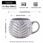 1 keraamiline kruus, kohvitass &scaron;okolaadipiimatassiga teetass, reljeefne reaktsioonikujundus, suure mahutavusega pallitopsi modelleerimine 301-400ml