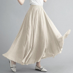 Suvi S&uuml;gis Naiste Seelik Kirjanduslik Suur Suurus Puuvillane Linane Poolseelik Elastse V&ouml;&ouml;kohaga Linane A-l&otilde;ikeline Seelik Pikk Osa &Uuml;hev&auml;rviline Tuulega Lehvivad Seelikud M