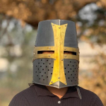Templari Hall Ristis&otilde;dija R&uuml;&uuml;tli Kiiver Keskaegne Suur, Larp ja Cosplay Kiiver, K&auml;sitsi Valmistatud Terasest Messingist Kiiver, Kogutav Kingitus