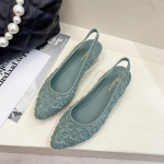 Naiste sandaalid Pehme p&otilde;hjaga kiilukontsad &Uuml;ksikud kingad Uued kevadsuvised moes lilled Naiste terava varbaga sandaalid 36 must