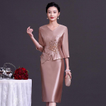 2025 Elegantne L&auml;&auml;ne stiilis ema pulmakleit - &Scaron;ikk kevad/s&uuml;gis banketiriietus r&otilde;&otilde;msameelsele &auml;mmale XL