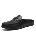 Suvised meeste vabaajajalatsid Loaferid Mood Slip On Ehtsast nahast poolpapud meestele Luksusbr&auml;nd Mugavad s&otilde;idujalatsid Mokassiinid 47 must