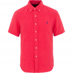 Polo Ralph Lauren SS24 Hobuse logo tikitud linane l&uuml;hikeste varrukatega s&auml;rk Meeste s&auml;rgid 710741707-007 S