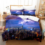 Kaunis Rannikulinn Tekikoti Komplekt 3D Digitaaltr&uuml;kk Merevaade Voodipesu Kuninganna Pol&uuml;ester Voodipesu Komplekt Moodne Disain EU single(135x200cm)