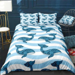 Ookeani Tekikoti Komplekt Sinivaal Voodipesukomplekt Mereelukas Voodipesu Triibuline Voodikomplekt Lastele Teismelistele Kodutekstiil Mikrokiust Voodipesu 70x133cm 2pcs white