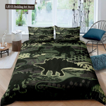 3D Dinosaurus Tekikott Komplekt Kuninganna Suurus Poistele Dinosaurus Voodipesu Komplekt T-Rex Dinosaurus Tekikoti Kate Voodikomplekt Kodu Dekoor Teismelistele EU single(135x200cm) beige