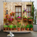 Aed Lilled Maastikud Du&scaron;ikardinad Vannikardinad Veekindel Vannituba Kodukaunistus Pestav kangas Vannitoaekraanid W90XH180cm