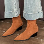 Tursked seemisnahast naiste poolsaapad, terava ninaga, elegantsed keskmise kontsaga kingad 2025. aasta trendimood, uued pumbad, talv Chelsea Botas Mujer 42