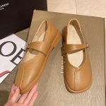 Naiste baleriinid 2024. aasta kevad- ja s&uuml;giskingad, pehmed ja mugavad kandilise ninaga vabaajajalatsid, retropandlaga kingad 35