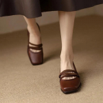 Retro Mary Jane kingad naistele 2024 Uued kandilise ninaga paksu kontsaga naiste kingad kevad s&uuml;gis naiste peale libistatavad k&otilde;rge kontsaga &uuml;hekordsed kingad 35