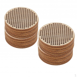 40 Pieces Natural Wooden Hole Paved Plaque Pendant Tags Ornament Stitch Board for craft Jewelry