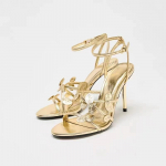 Mood 2025 Suvi Lehed Siidine Kitsas Rihm Naiste Gladiaatorsandalid Mood Stiletto K&otilde;rged Kontsad Naiste Peokleidid Kingad Sandalid Mujer 35 kuld