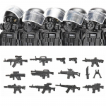 Linnapolitsei Hiina Eri&uuml;ksused Ehitusklotsid R&uuml;nnakus&otilde;dur SWAT Figuurid Gaasikaitsemask S&otilde;jalised Relvad Klotsid M&auml;nguasjad Lapsed