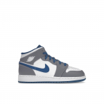Air Jordan 1 Mid GS Cement True Blue Laste tossud Hall Tsemendihall Valge DQ8423-014 36